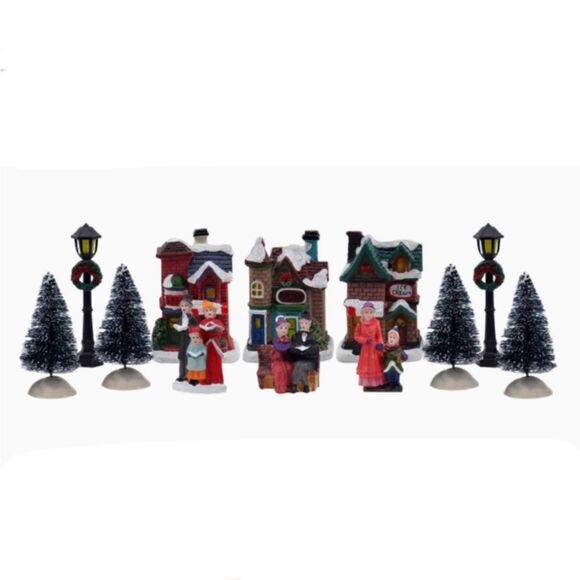 Top Treasures Christmas Village 12 Piece Set Resin Hand painted New in b… - Picture 1 of 7